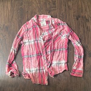 Arizona Jean co plaid pink shirt large